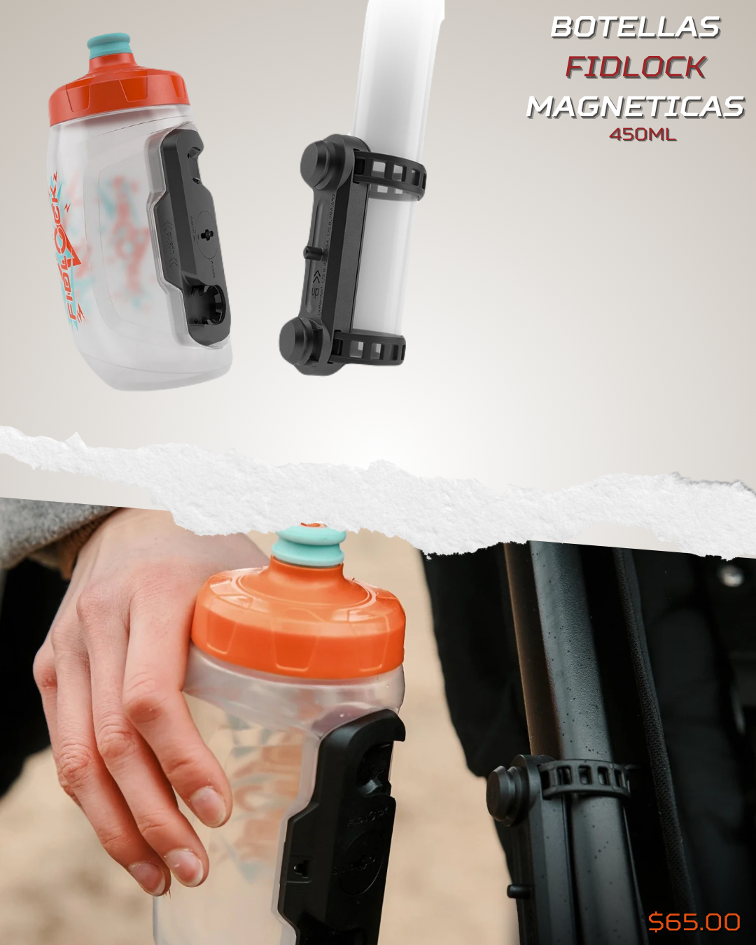 Botellas magneticas Fidlock para MTB 450ml Squeeze