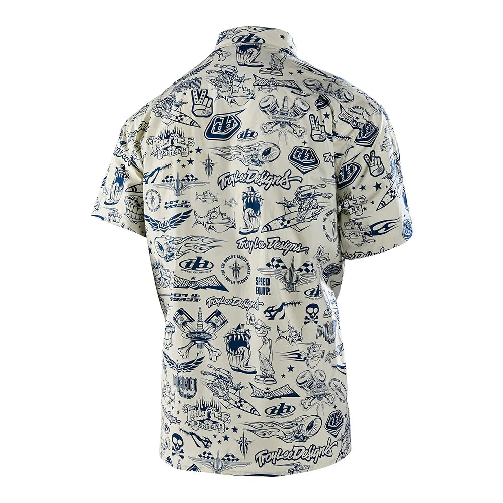 Camisa de Botones Troy Lee Designs Happy Hour White/Navy