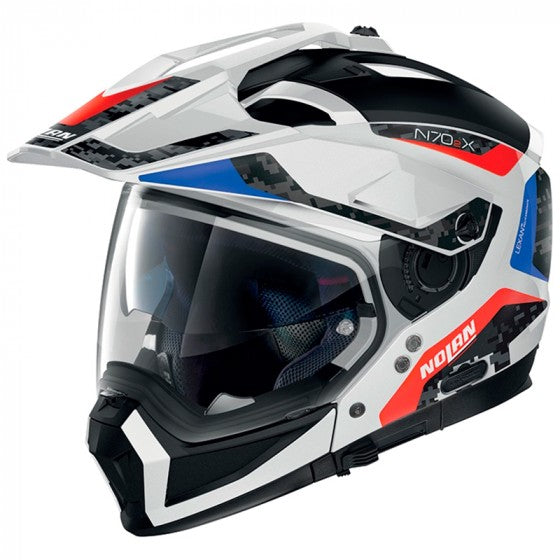 Cascos Offroad Nolan N70-2X Torpedo N-COM Flat White/Lava