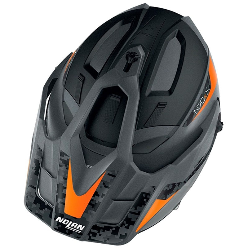 Cascos Offroad Nolan N70-2X Torpedo N-COM Flat White/Lava