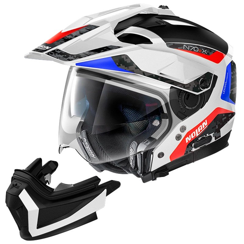 Cascos Offroad Nolan N70-2X Torpedo N-COM Flat White/Lava
