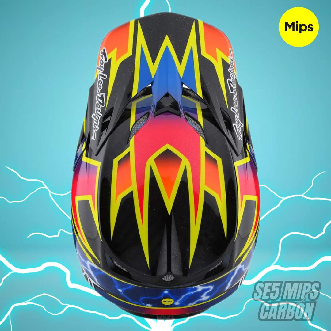 Casco de Carbon Troy Lee Designs SE5 MIPS Lightning