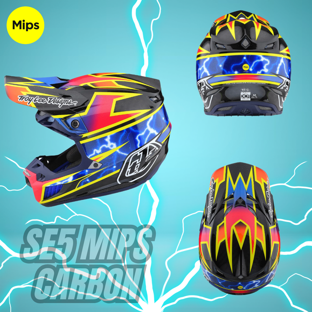 Casco de Carbon Troy Lee Designs SE5 MIPS Lightning