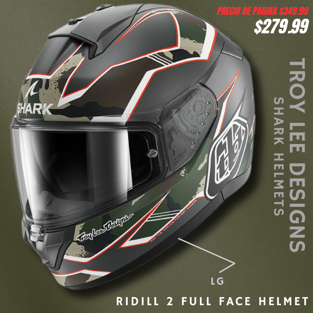 Fullface Troy lee Designs x Shark Helmets edicion limitada RIDILL 2 FULL FACE HELMET MATRIX CAMO BLACK LG