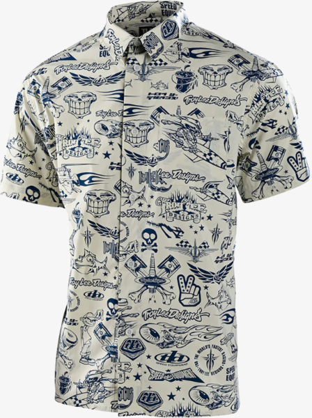 Camisa de Botones Troy Lee Designs Happy Hour White/Navy