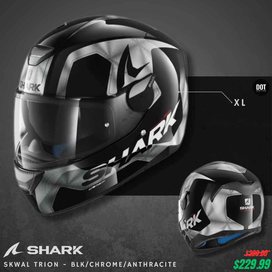 Casco Shark Skwal Trion Black / Chrome / Anthracite