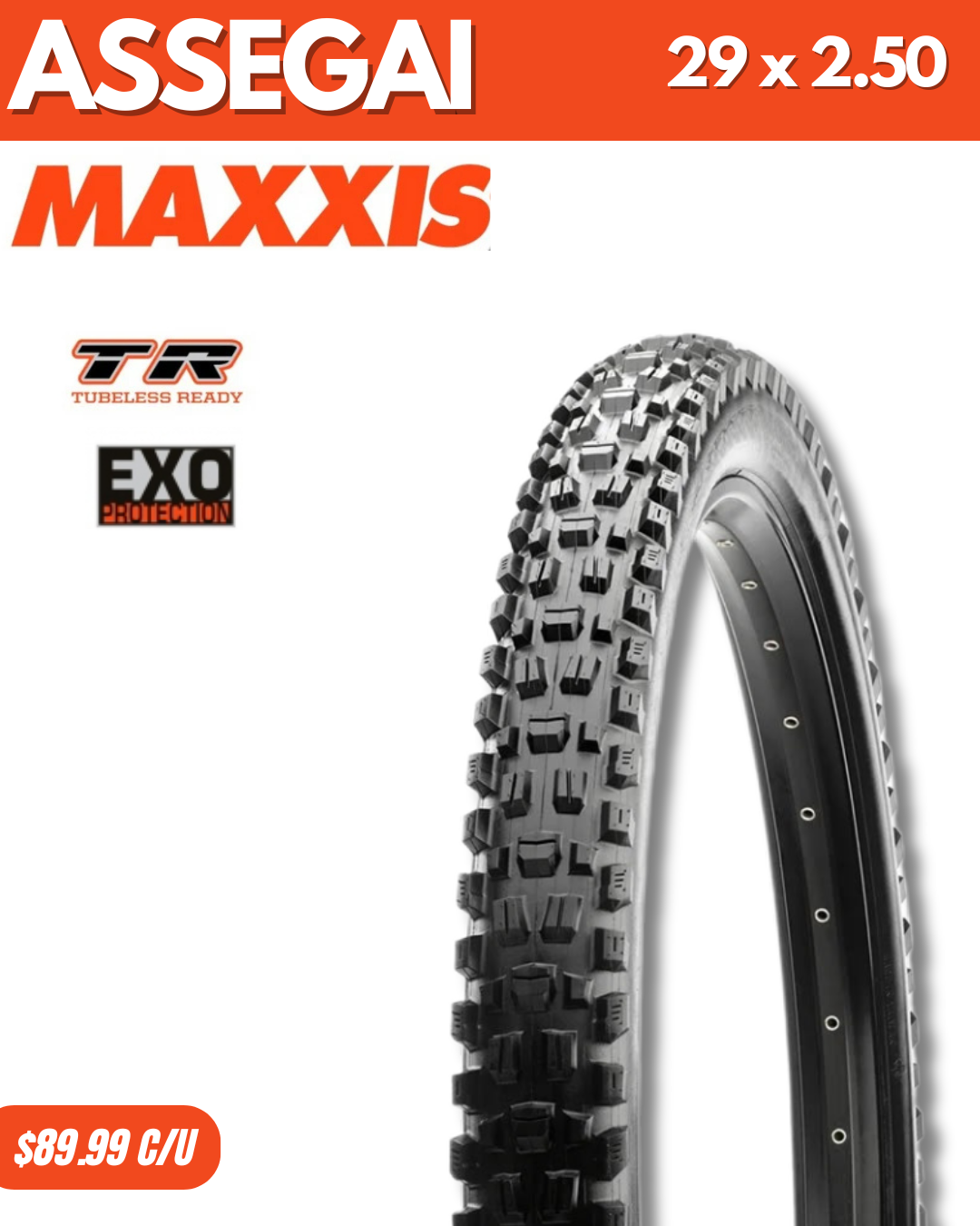 Llantas Maxxis Assegai 29x2.50 TBR EXO