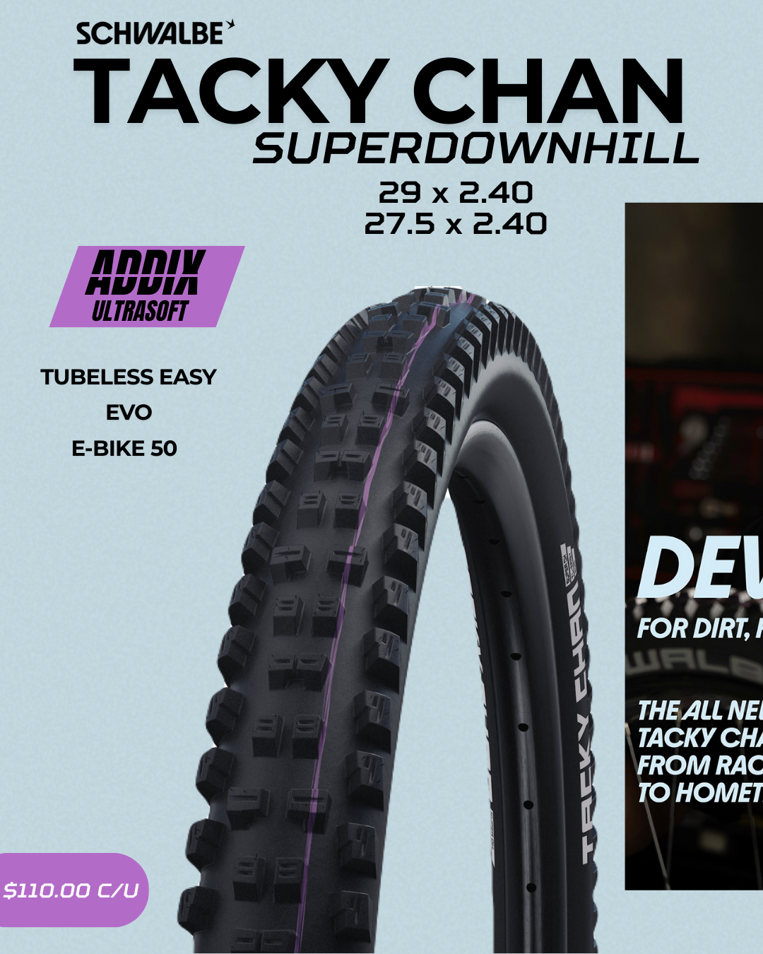 Llantas Schwalbe Tacky Chan SuperDownhill UltraSoft 29x2.40