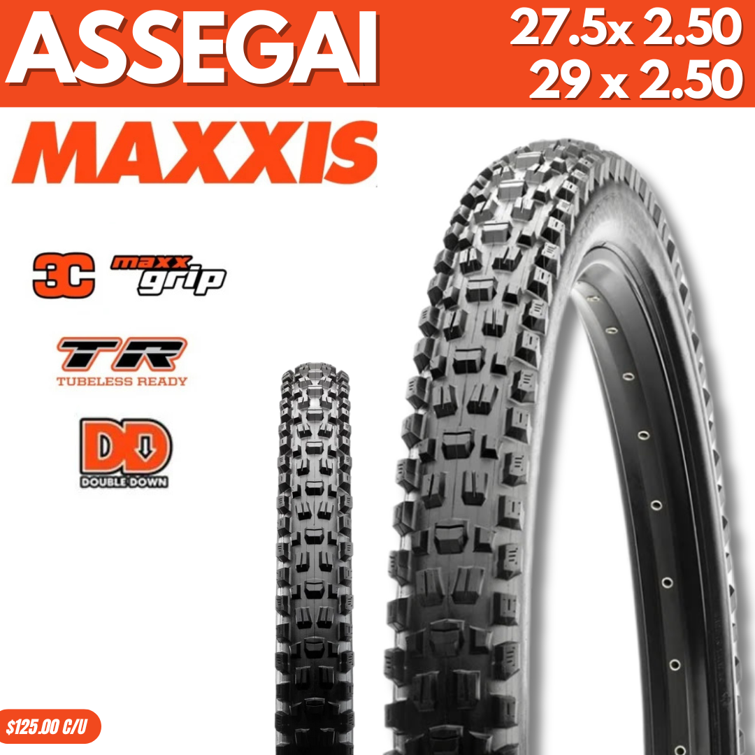 Llantas Maxxis Assegai Double Down 3CMaxgrip TB 29 y 27.5