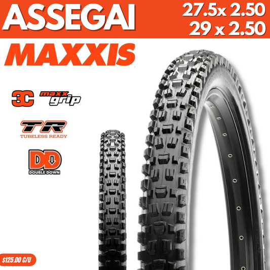 Llantas Maxxis Assegai Double Down 3CMaxgrip TB 29 y 27.5
