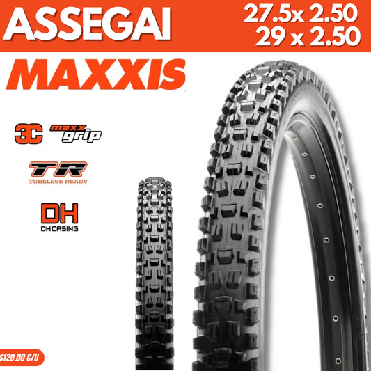 Llantas Maxxis Assegai DH Casing 3CMaxgrip TB 29 y 27.5