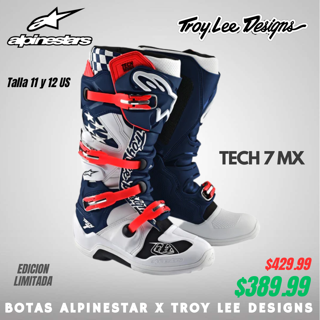ALPINESTARS / TLD TECH 7 MX BOOT; WHITE / NAVY