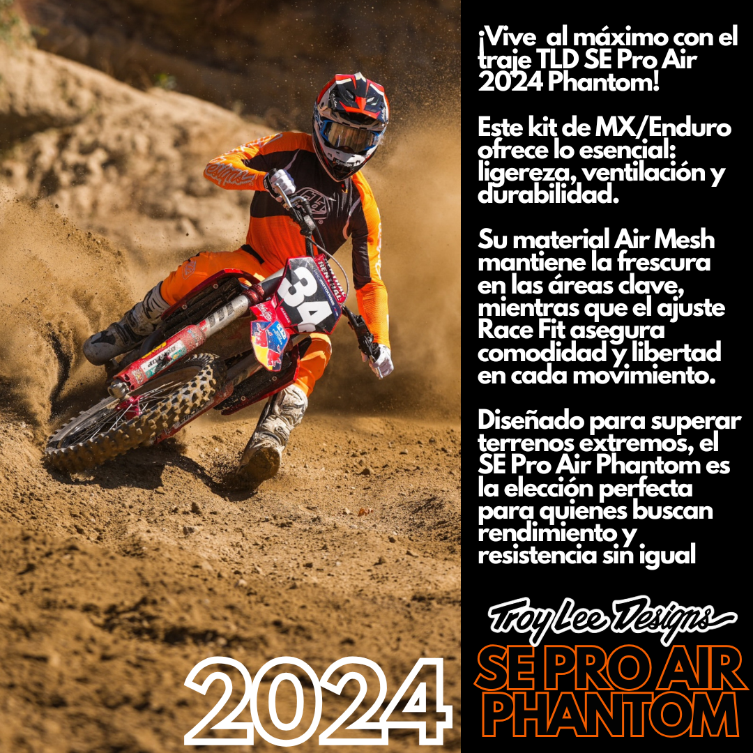 Trajes completos Troy Lee Designs SE PRO AIR Phantom 2024 Pinned Orange