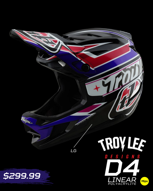 Cascos Troy Lee Designs D4 Poliacrilito MIPS 2025 Linear Blk