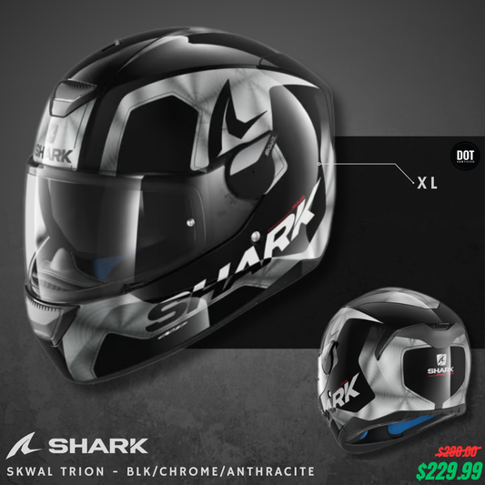 Casco Shark Skwal Trion Black / Chrome / Anthracite